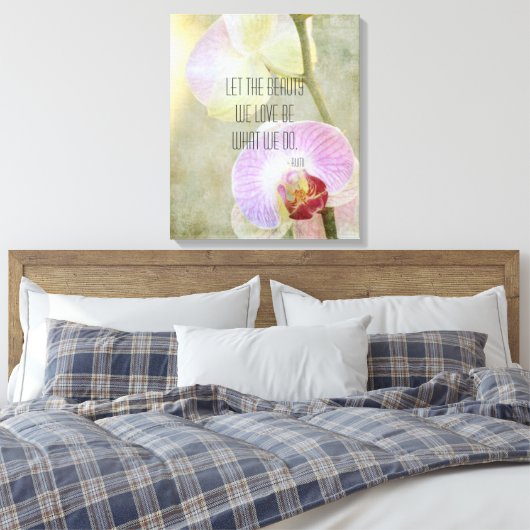 Inspirerend orchideeën canvas afdruk (Insitu (Slaapkamer))