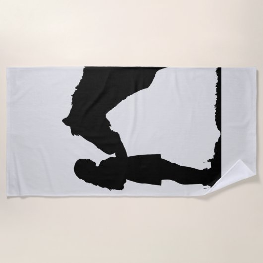 Inspirerend paard en meisje silhouet kunst strandlaken (Voorkant)