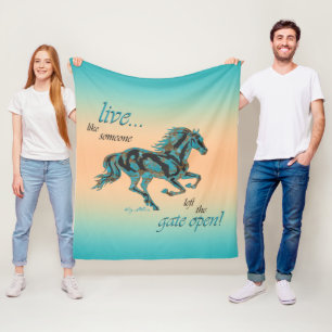 Inspirerend paard Fleece Blanket