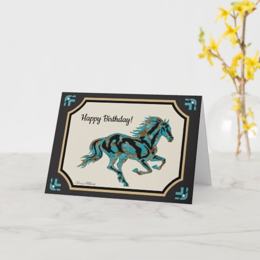 Inspirerend paard kaart (Gele Bloem)