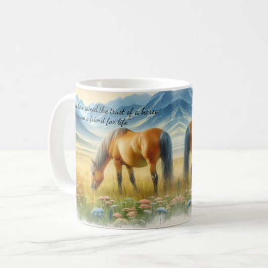 Inspirerend Paard Quote Waterverf Koffie Mok (Voorkant links)