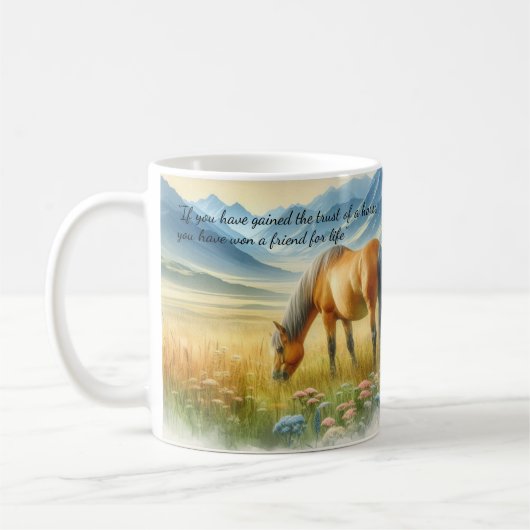Inspirerend Paard Quote Waterverf Koffie Mok (Links)