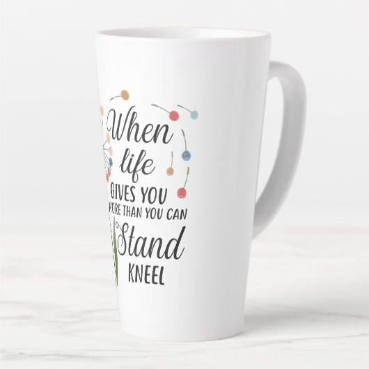 Inspirerend paardebloem latte mok (Rechterhoek)