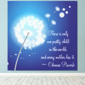 Inspirerend Paardenbloem voor Moeder Wrapped Canva Canvas Afdruk (Insitu (Houten vloer))