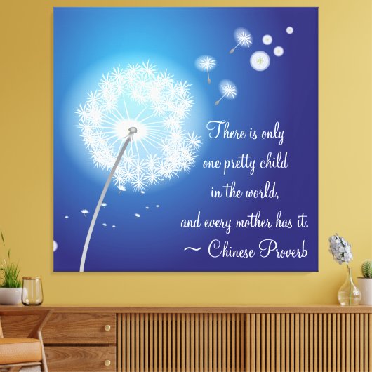 Inspirerend Paardenbloem voor Moeder Wrapped Canva Canvas Afdruk (Insitu (Woonkamer))