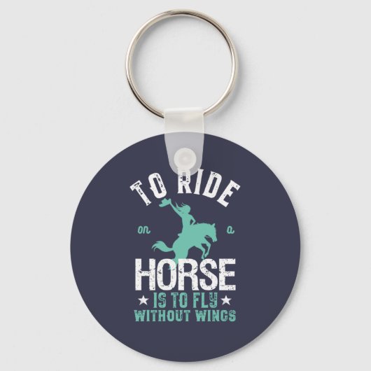 Inspirerend paardenrennen zonder vleugels sleutelhanger (Voorkant)