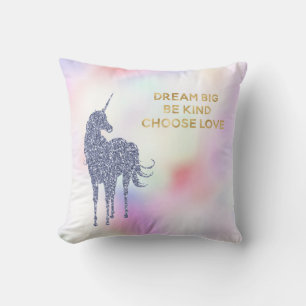 Inspirerend Paars Glitter Unicorn    Kussen