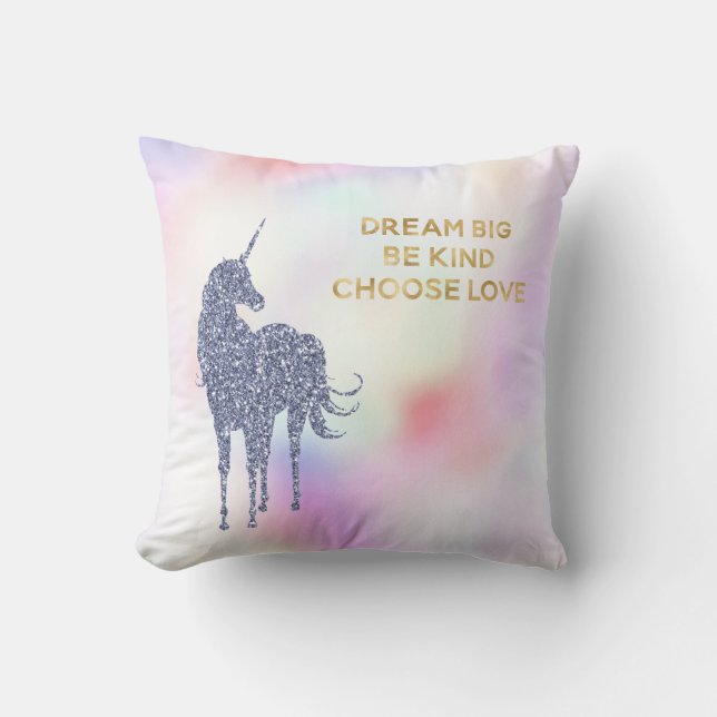 Inspirerend Paars Glitter Unicorn    Kussen (Voorkant)