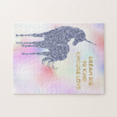 Inspirerend Paars Glitter Unicorn        Legpuzzel (Horizontaal)