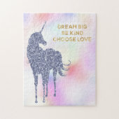 Inspirerend Paars Glitter Unicorn        Legpuzzel (Verticaal)