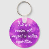 Inspirerend Paarse Ombre Galaxy Stars Nebula Sleutelhanger (Voorkant)