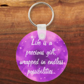 Inspirerend Paarse Ombre Galaxy Stars Nebula Sleutelhanger (Voorkant)