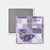 Inspirerend Paarse Volg Je Dromen Vlinder Magneet (Voorkant / Achterkant)