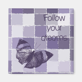 Inspirerend Paarse Volg Je Dromen Vlinder Magneet