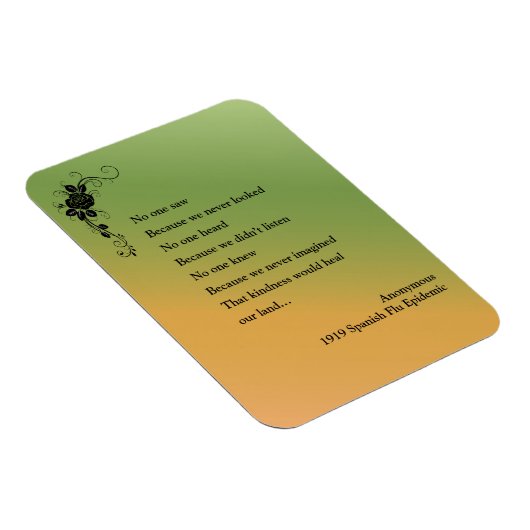 Inspirerend pandemisch gedicht 1919 magneet (Rechterzijde)