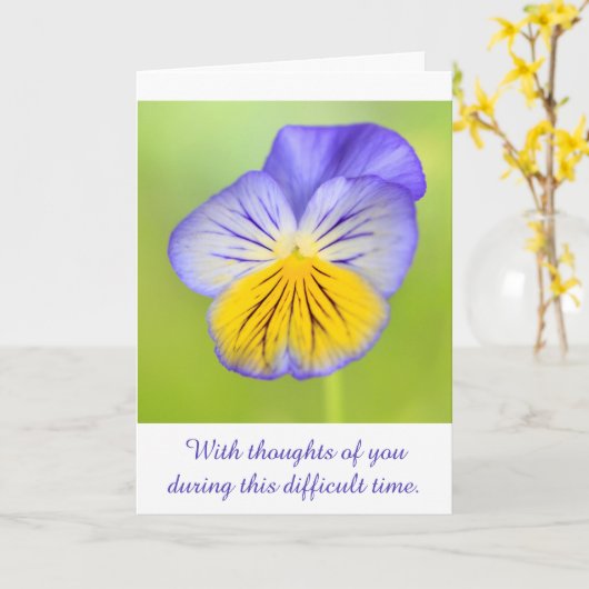 Inspirerend Pansy Cancer Support Kaart (Gele Bloem)