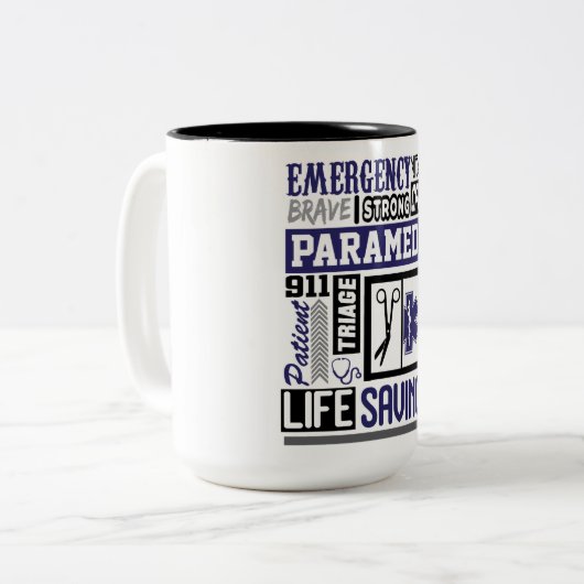 Inspirerend paramedicus tweekleurige koffiemok (Voorkant links)