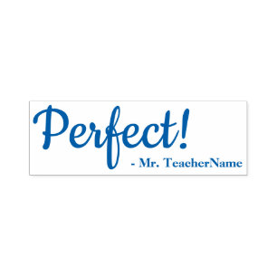 Inspirerend "Perfect!" + Aangepaste aanspreeknaam Zelfinktende Stempel