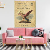 Inspirerend Phoenix Quote Antiek Parchment Canvas Afdruk (Insitu (Woonkamer))