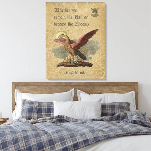 Inspirerend Phoenix Quote Antiek Parchment Canvas Afdruk (Insitu (Slaapkamer))