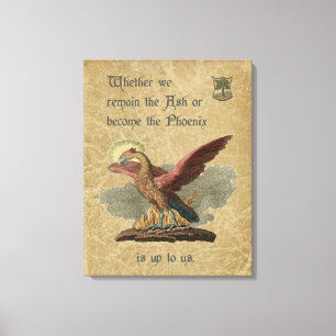 Inspirerend Phoenix Quote Antiek Parchment Canvas Afdruk