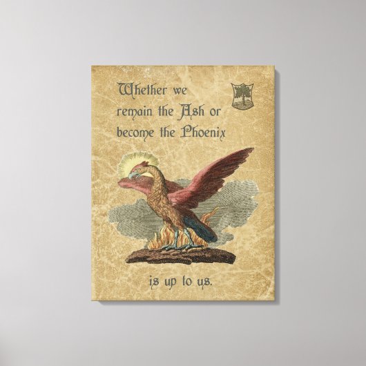Inspirerend Phoenix Quote Antiek Parchment Canvas Afdruk (Voorkant)