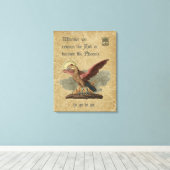 Inspirerend Phoenix Quote Antiek Parchment Canvas Afdruk (Insitu (Houten vloer))