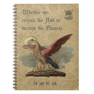 Inspirerend Phoenix Quote Antiek Parchment Notitieboek