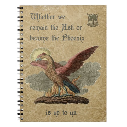 Inspirerend Phoenix Quote Antiek Parchment Notitieboek (Voorkant)