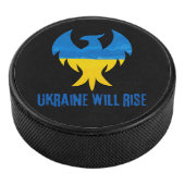 Inspirerend Phoenix Rising Ukraine-kleuren Hockey Puck (3/4)