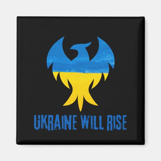 Inspirerend Phoenix Rising Ukraine-kleuren Magneet (Voorkant)
