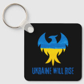 Inspirerend Phoenix Rising Ukraine-kleuren Sleutelhanger (Voorkant)