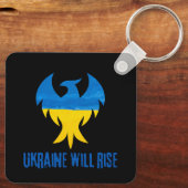 Inspirerend Phoenix Rising Ukraine-kleuren Sleutelhanger (Achterkant)