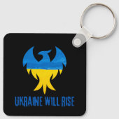 Inspirerend Phoenix Rising Ukraine-kleuren Sleutelhanger (Achterkant)