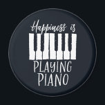 Inspirerend Pianist Happiness speelt piano Magneet<br><div class="desc">en retro ontwerp voor muzikant,  pianolager,  orkestlid en muziekliefhebber. Koel en grappige,  slecht ontworpen producten voor pianist. Ideaal voor pianoleraar,  zangeres en zongschrijver. Geweldig kerstcadeau en verjaardagscadeau voor kleinzoon,  moeder,  kleindochter,  vader,  zoon,  dochter,  broer,  zus,  vrienden,  collega en medewerker.</div>