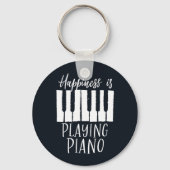 Inspirerend Pianist Happiness speelt piano Sleutelhanger (Voorkant)