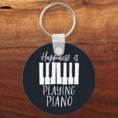 Inspirerend Pianist Happiness speelt piano Sleutelhanger (Voorkant)