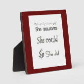 Inspirerend Plaque met Easel Women Girls Fotoplaat (Voorkant)