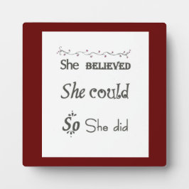 Inspirerend Plaque met Easel Women Girls Fotoplaat