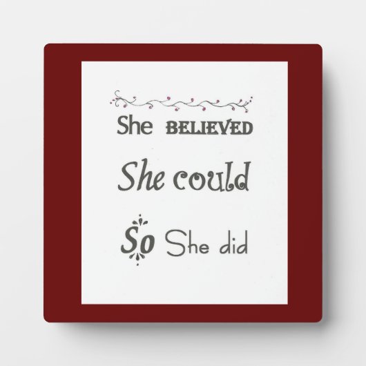 Inspirerend Plaque met Easel Women Girls Fotoplaat (Voorkant)