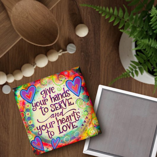 Inspirerend portie handen citeren inspirativiteit magneet