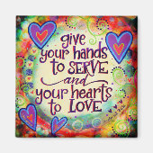 Inspirerend portie handen citeren inspirativiteit magneet (Voorkant)