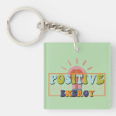 Inspirerend positieve energie Wordart Sleutelhange Sleutelhanger (voorkant)