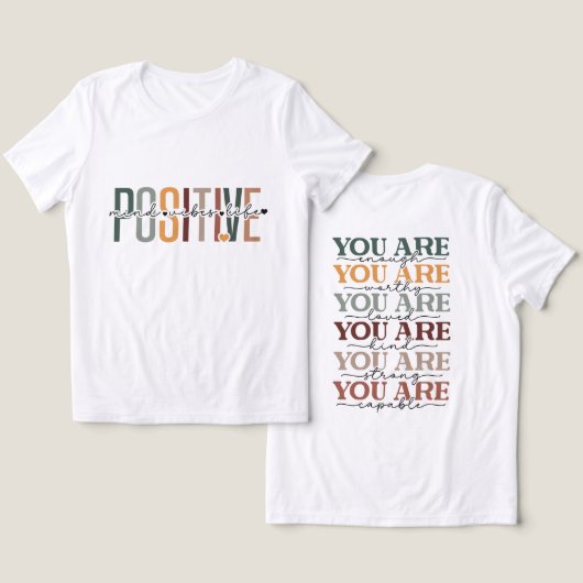 Inspirerend positieve mind vibes Tri-Blend shirt (Ontwerp Voorkant & Achterkant)