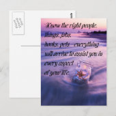 Inspirerend positieve strand thema quote briefkaart (Voorkant / Achterkant)