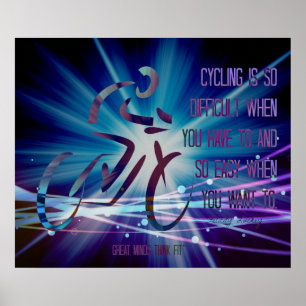 Inspirerend Poster fietsen in blauw en Paars