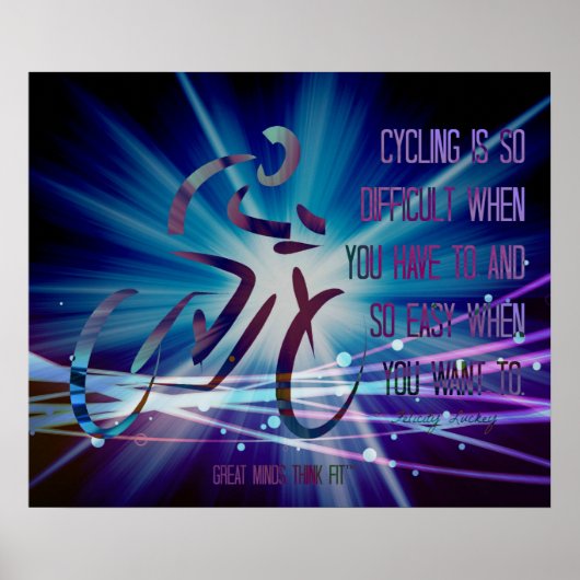 Inspirerend Poster fietsen in blauw en Paars (Voorkant)
