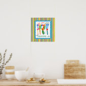 Inspirerend poster met bloemen van kind (Keuken)