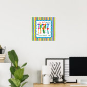 Inspirerend poster met bloemen van kind (Thuiskantoor)