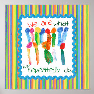 Inspirerend poster met bloemen van kind